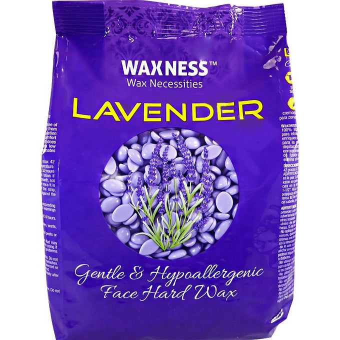 POLYMER BLEND PREMIUM LUXURY FACE HARD WAX BEADS WITH LAVENDER OIL 0.8 LB / 400