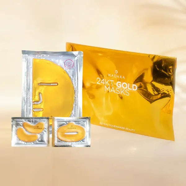 24K Gold Collagen Mask Trio – Face, Eyes & Lips
